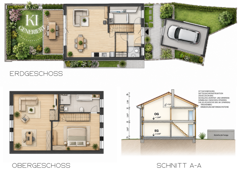 Grundstück-ansach-reihenhausbebauung-grundrissbeispiel